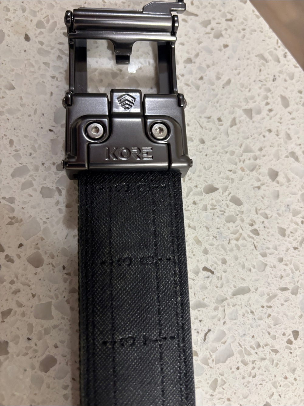 Men's Olive Webbing Belt with Gunmetal Slide Buckle - Picture 4 of 5